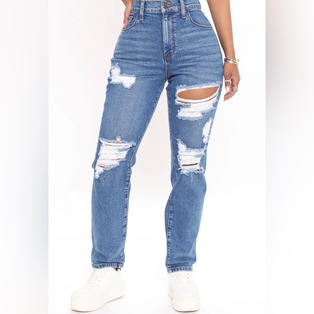Because I Said So Destroyed Mom Jeans